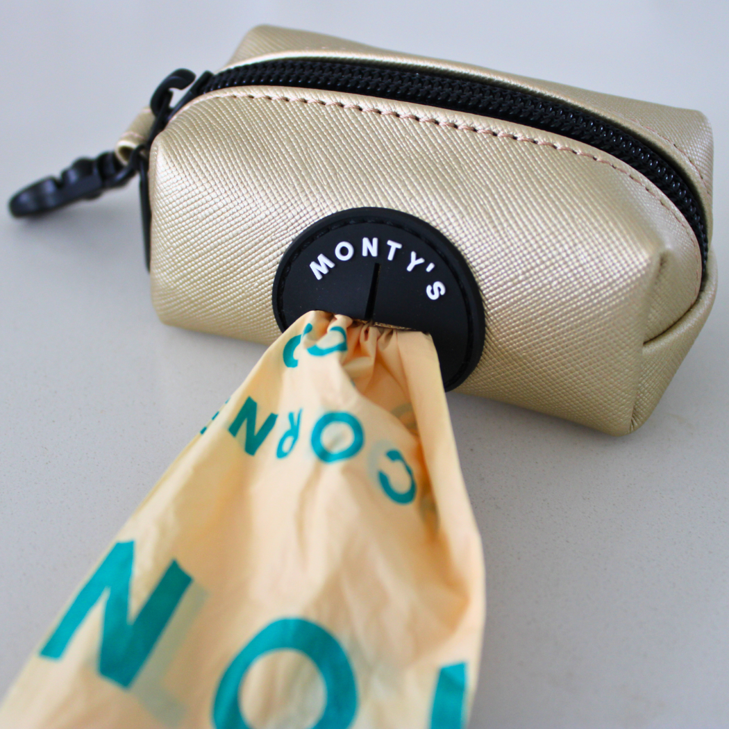 Vegan Leather Poop Bag Dispensers with 15 Standard Compostable Cornstarch Poop Bags