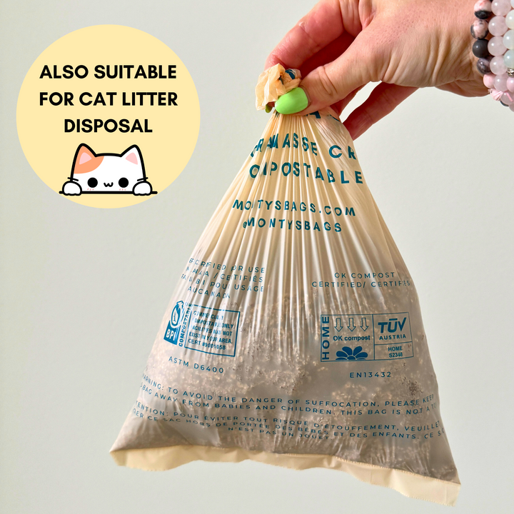 Compostable Cornstarch Poop Bags - Grab & Go - 8 x 13" Bag Size