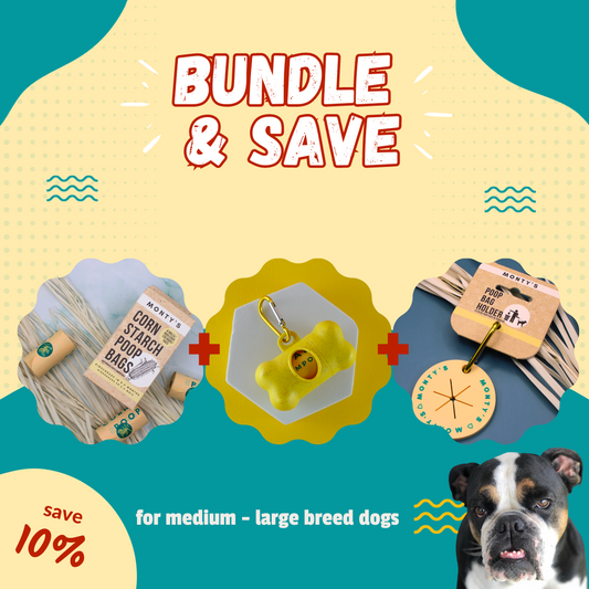BUNDLE | 120 Cornstarch Poop Bags, Wheat Straw Dispenser & Poop Bag Holder