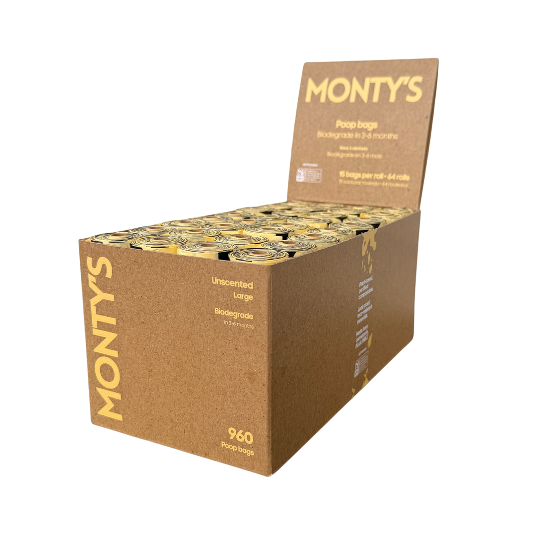 15 Bag Large Compostable Dog Poop Refill Rolls (960 Bags)
