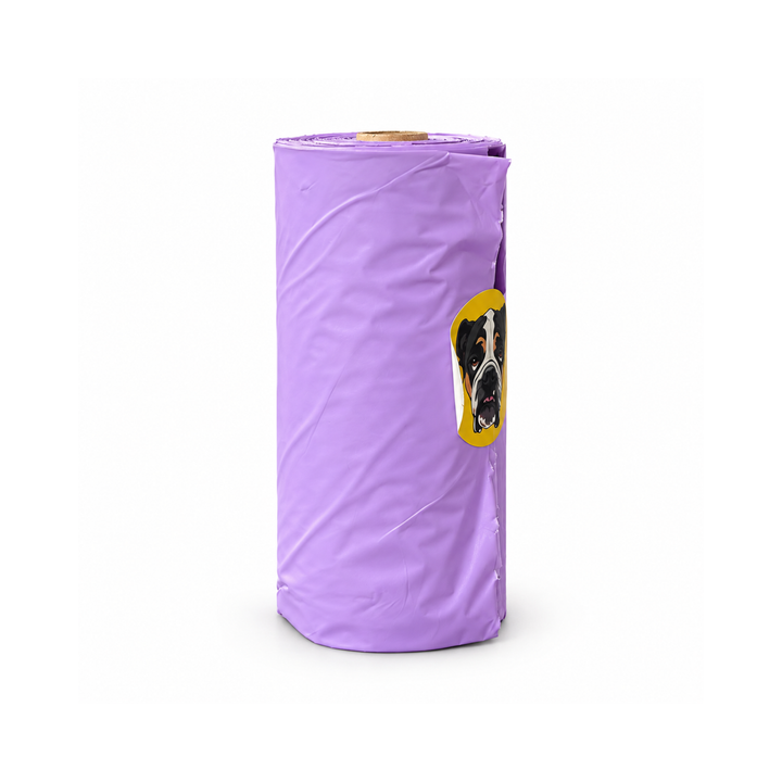 15 Bag Large Lavender Compostable Dog Poop Refill Rolls (120 Bags)