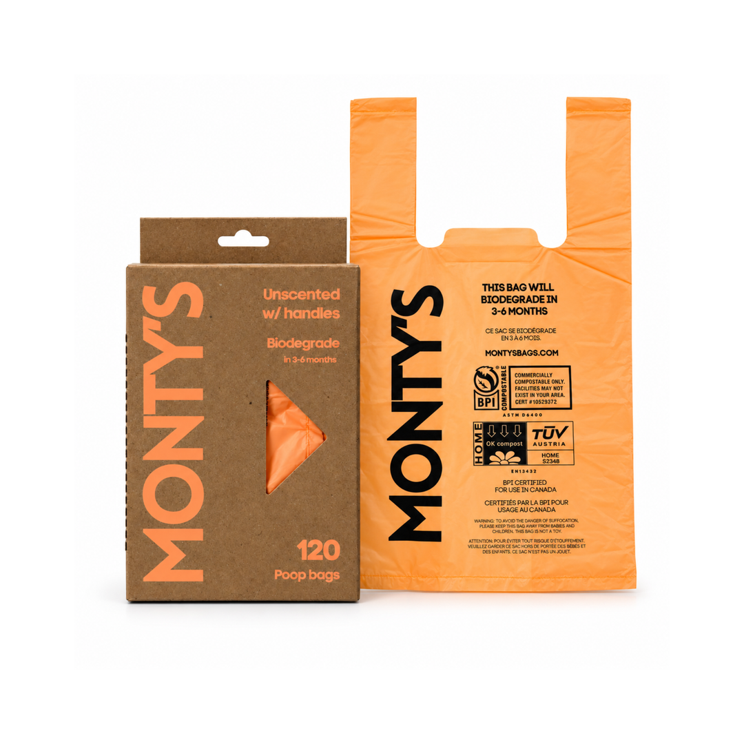 Easy Tie Handled Compostable Dog Poop Bags (120 Bags)