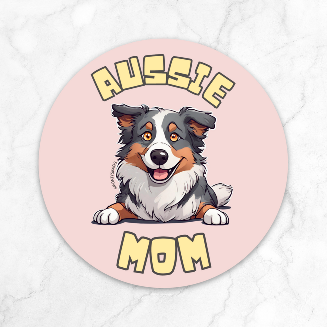 Australian Shepherd Mom Vinyl Sticker