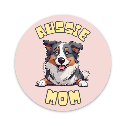 Australian Shepherd Mom Vinyl Sticker