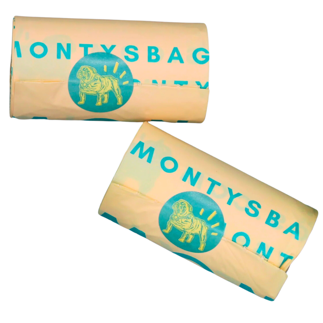 Mini sacs à déjections compostables en fécule de maïs – 24 mini sacs (1 rouleau) – Taille du sac 21 x 23 cm