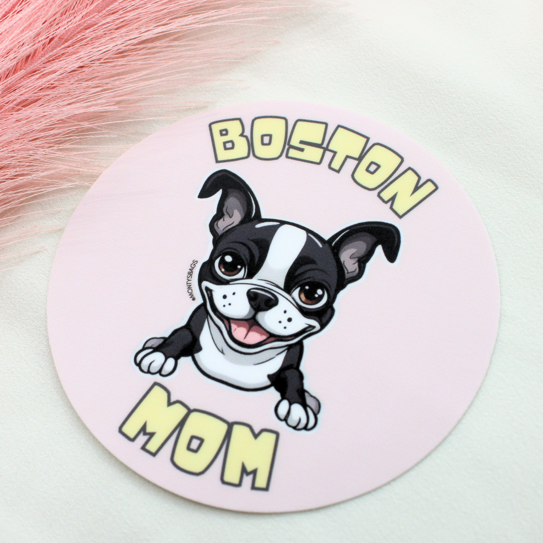 Boston Terrier Maman Vinyle Autocollant