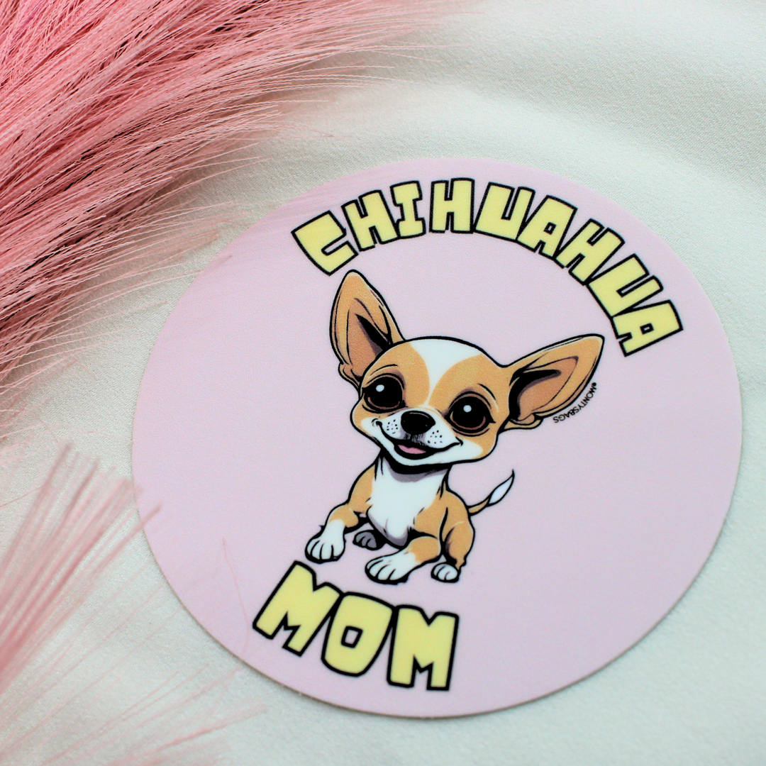 Chihuahua Maman Vinyle Autocollant