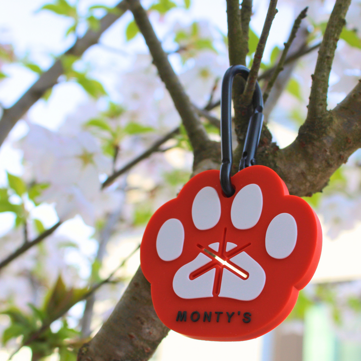 Silicone Used Poop Bag Handsfree Holder - Paw Print