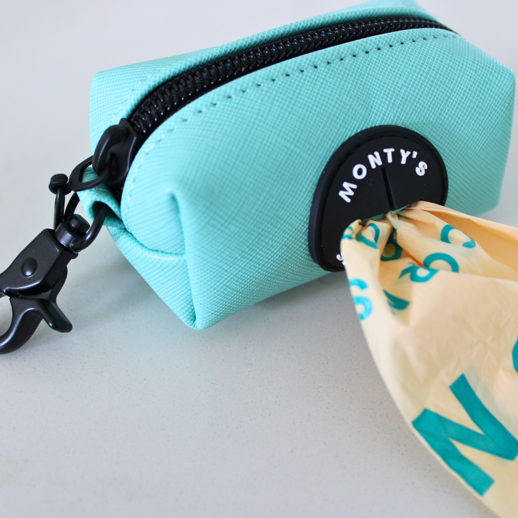 Vegan Leather Poop Bag Dispensers with 15 Standard Compostable Cornstarch Poop Bags