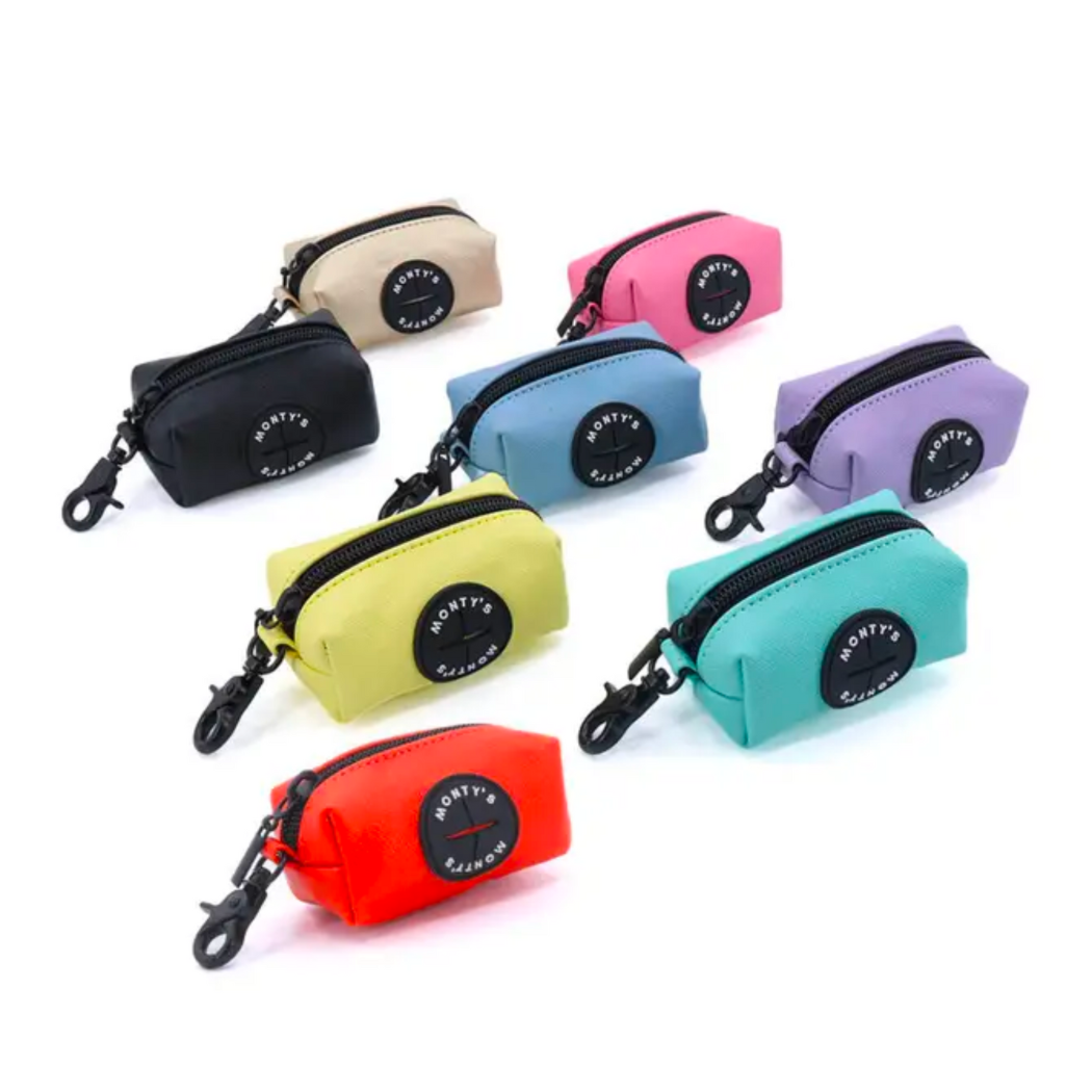 Vegan Leather Poop Bag Dispensers with 15 Standard Compostable Cornstarch Poop Bags
