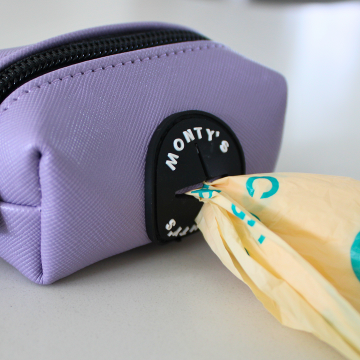 Vegan Leather Poop Bag Dispensers with 15 Standard Compostable Cornstarch Poop Bags