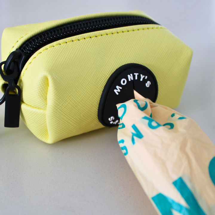 Vegan Leather Poop Bag Dispensers with 15 Standard Compostable Cornstarch Poop Bags