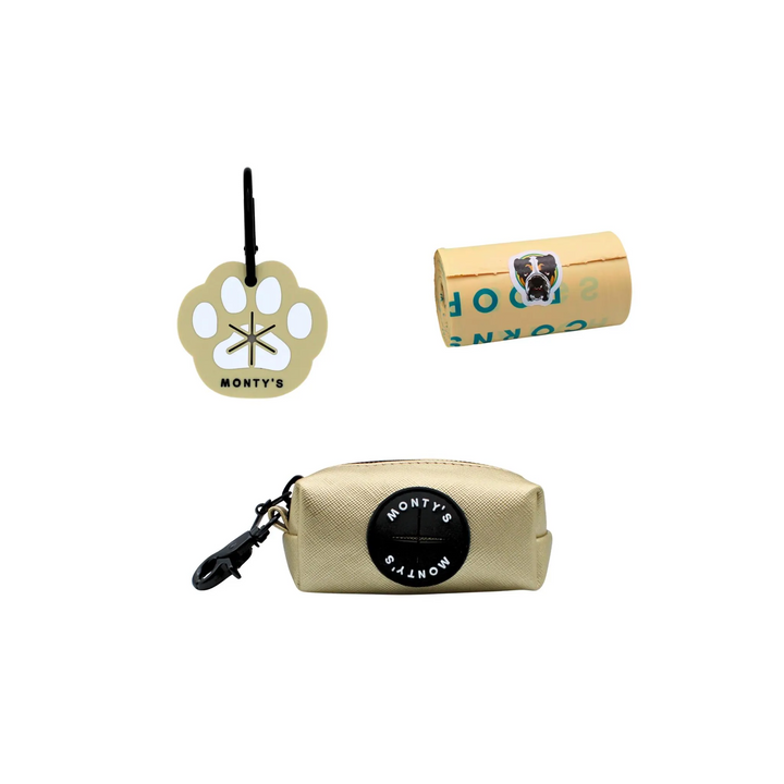 Vegan Leather Poop Bag Dispenser and Handsfree Used Poop Bag Holder