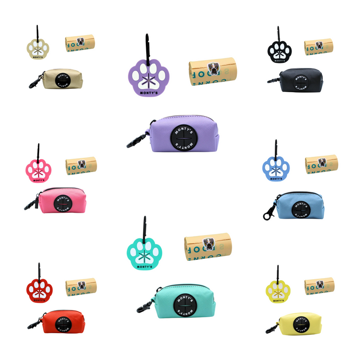Vegan Leather Poop Bag Dispenser and Handsfree Used Poop Bag Holder