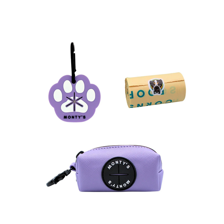 Vegan Leather Poop Bag Dispenser and Handsfree Used Poop Bag Holder