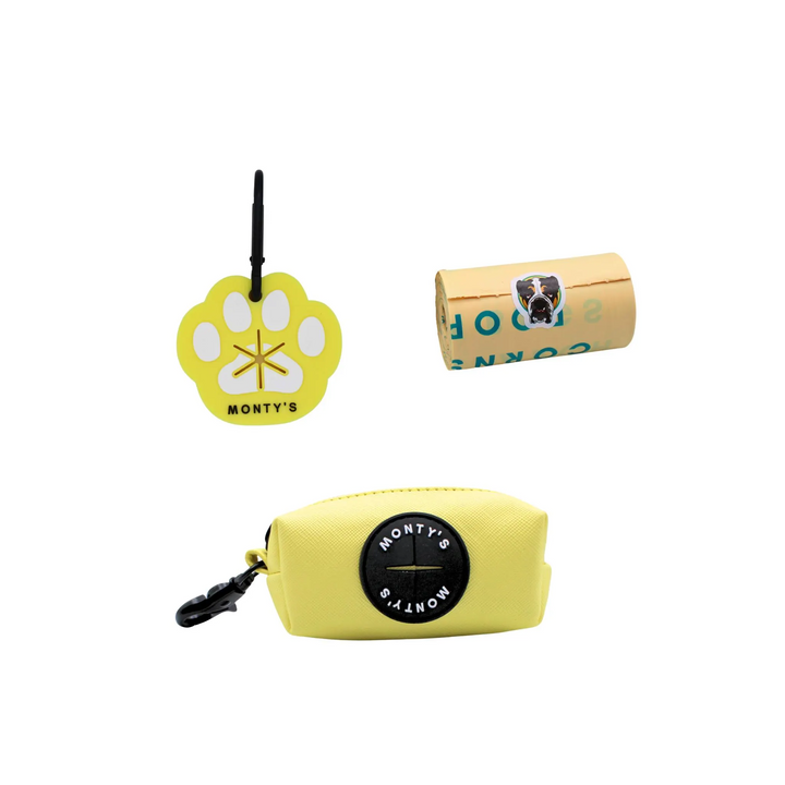 Vegan Leather Poop Bag Dispenser and Handsfree Used Poop Bag Holder