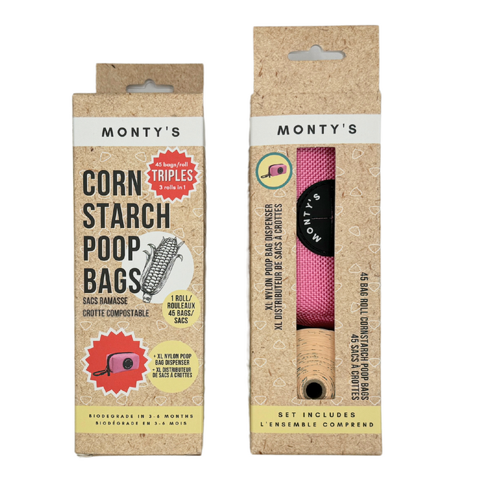 Compostable Cornstarch Poop Bags - Triples (3 Rolls in 1) - 9 x 13" Bag Size
