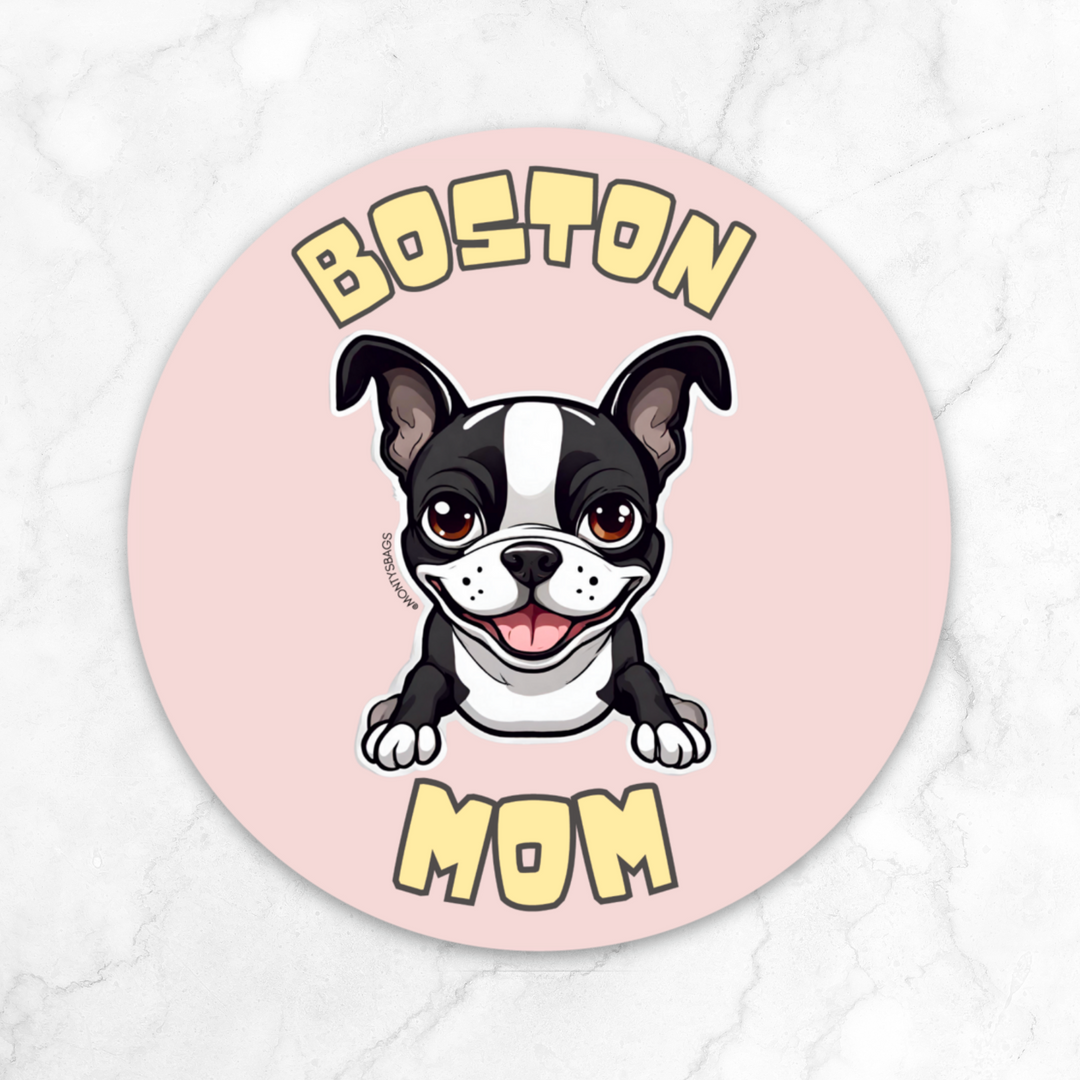 Boston Terrier Maman Vinyle Autocollant