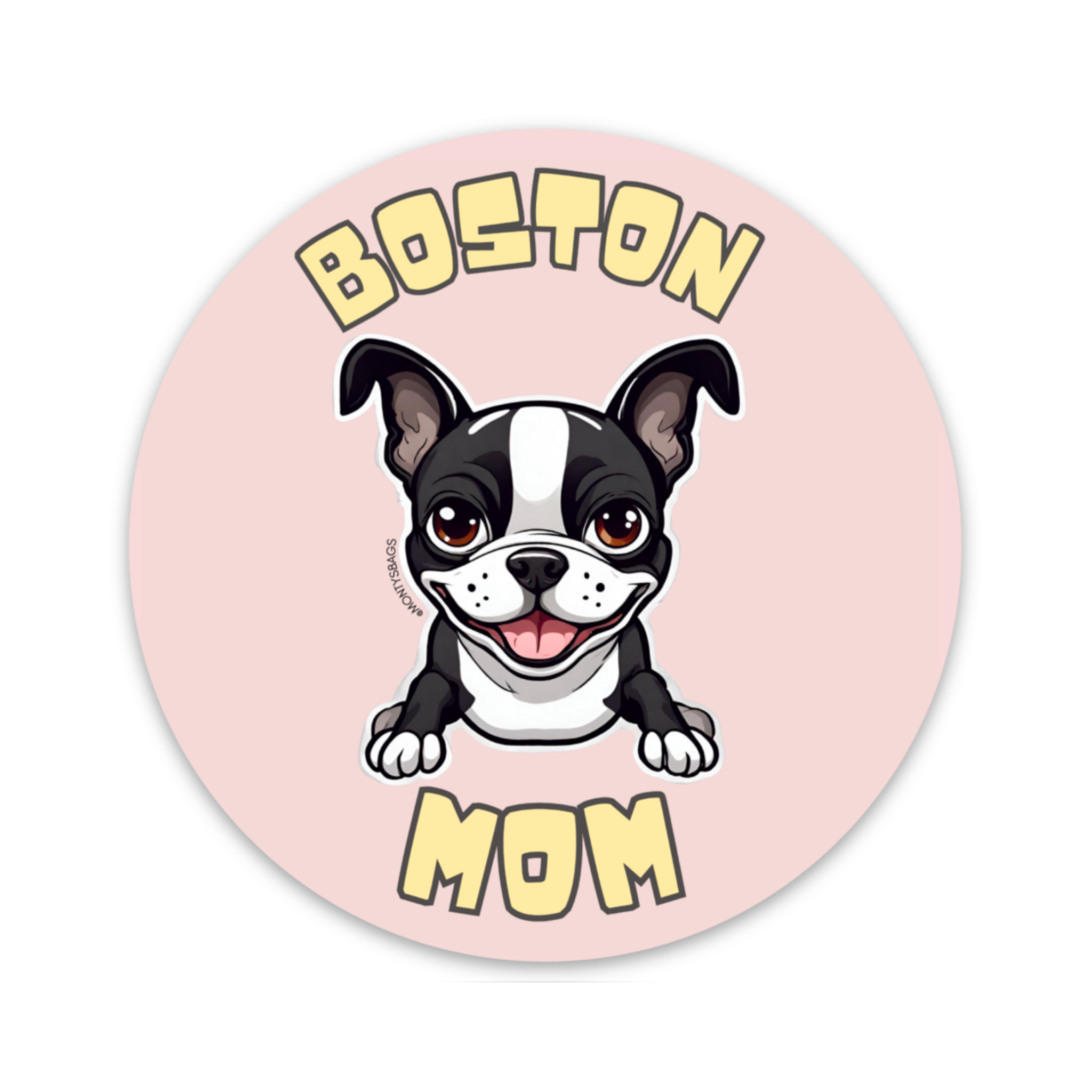 Boston Terrier Mom Vinyl Sticker - Monty's Compostable Cornstarch Dog ...