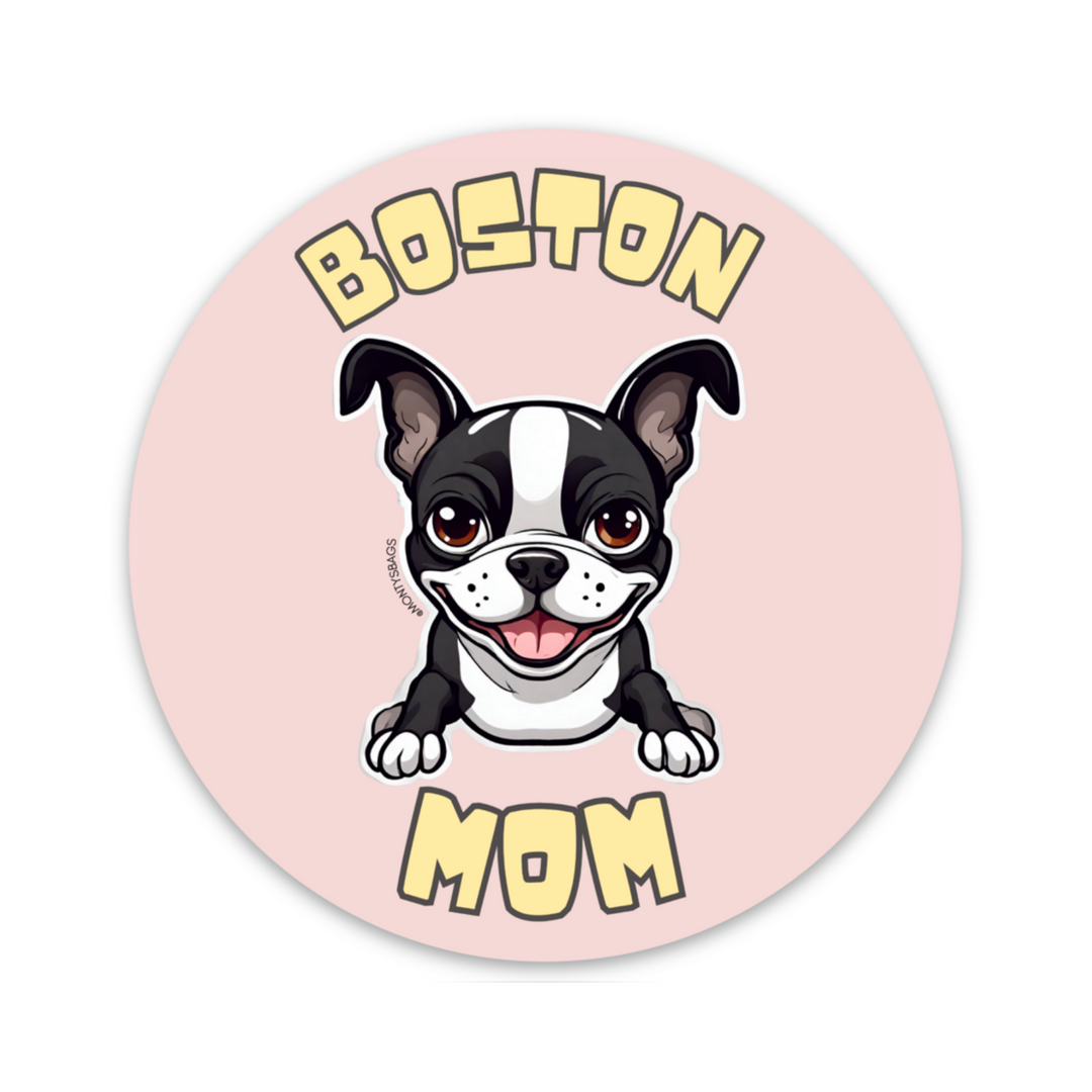 Boston Terrier Maman Vinyle Autocollant