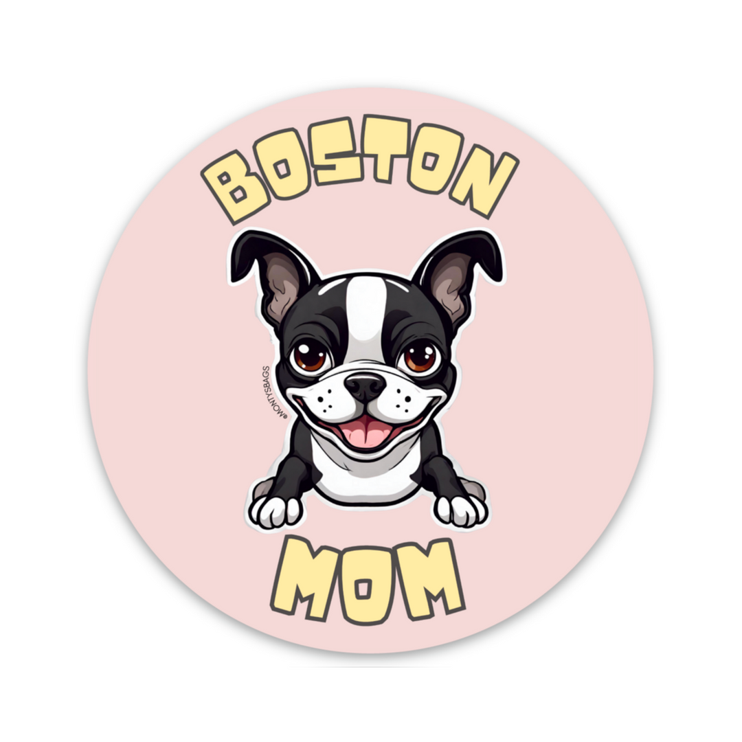 Boston Terrier Mom Vinyl Sticker