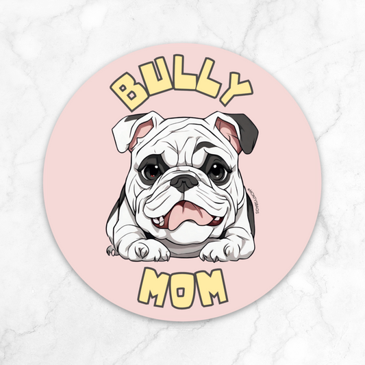 English Bulldog Mom Vinyl Sticker