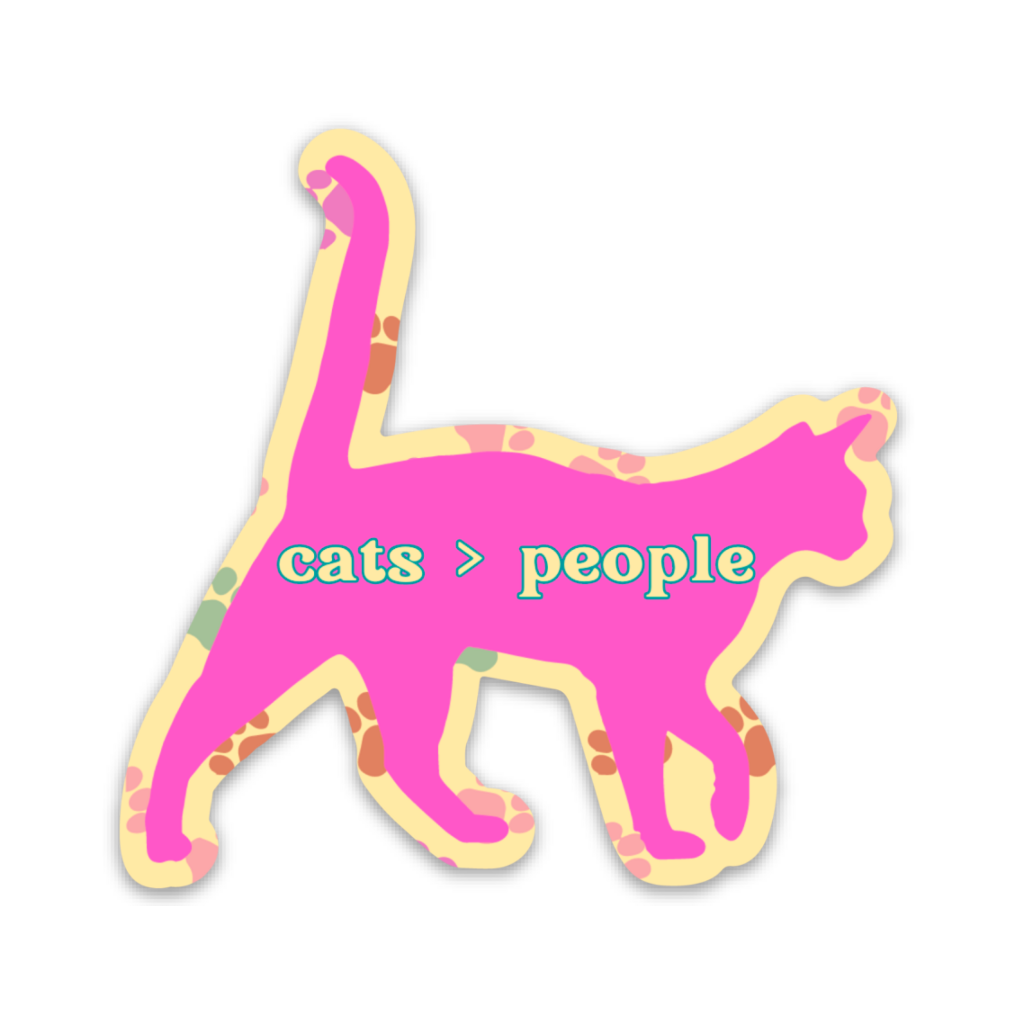 Cats Over People Vinyl Sticker - Monty's Compostable Cornstarch Dog ...
