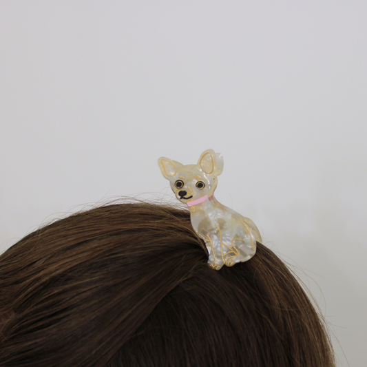 Chihuahua Cellulose Acetate Hair Claw Clip