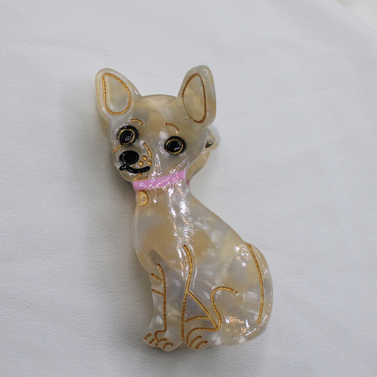 Chihuahua Cellulose Acetate Hair Claw Clip