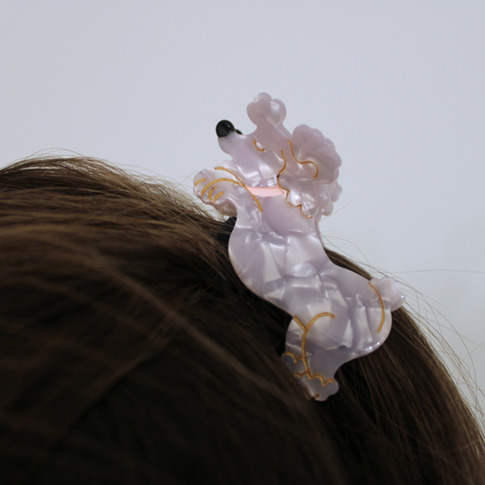 Poodle Cellulose Acetate Hair Claw Clip