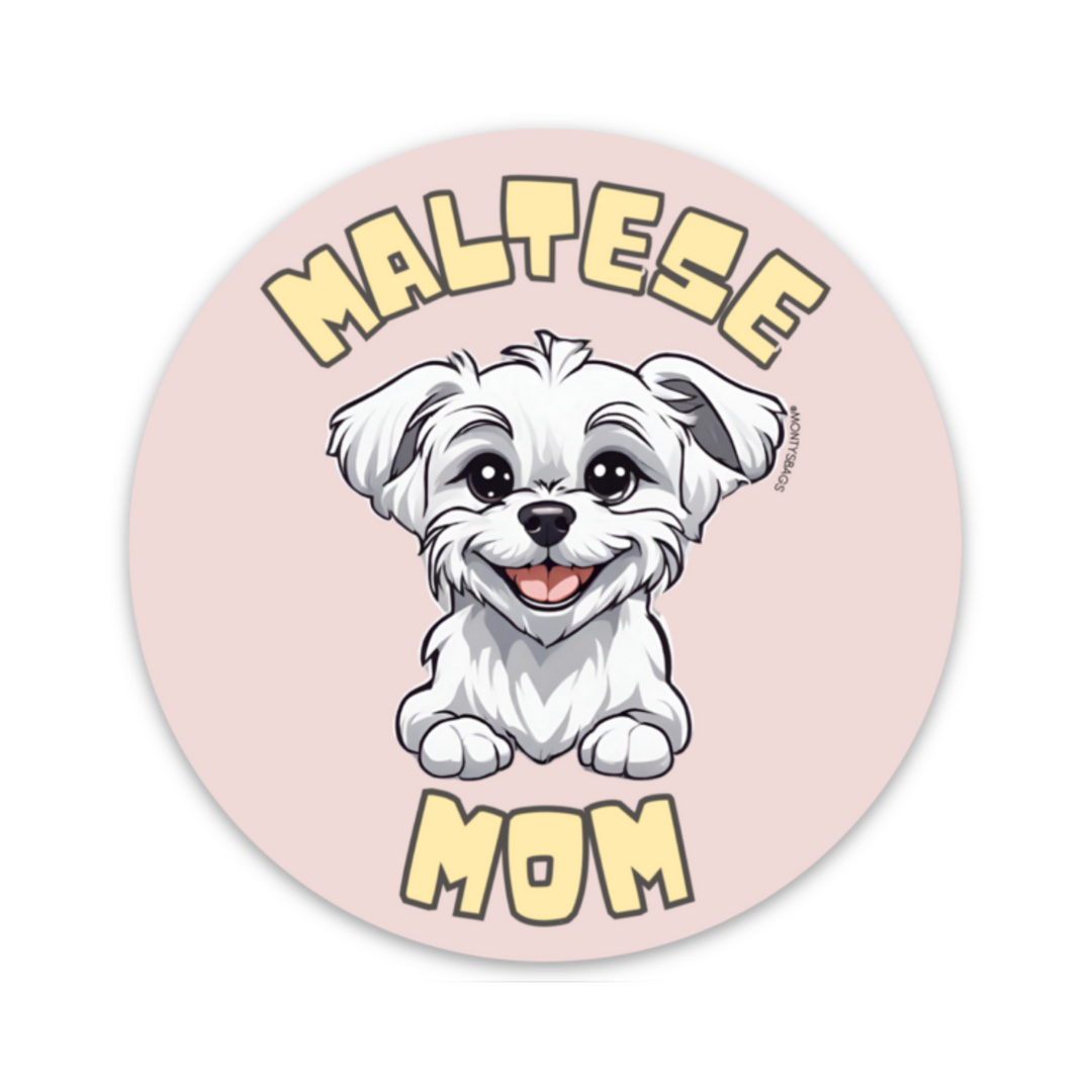 Maltese Mom Vinyl Sticker