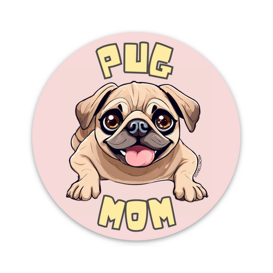 Pug Mom Vinyl Sticker