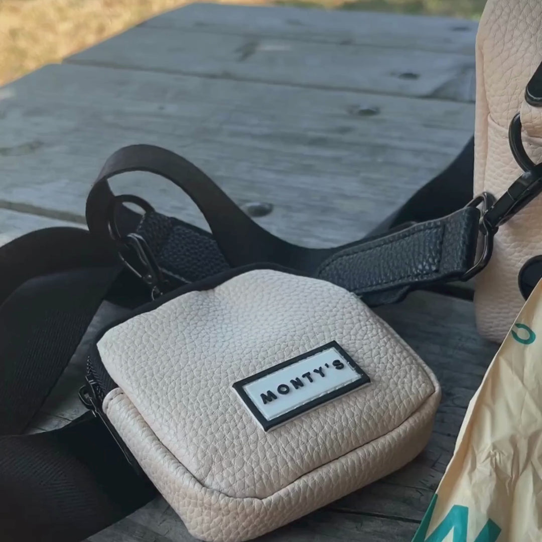Dog Walking Crossbody Bag with Treat Pouch and Poop Bag Dispenser