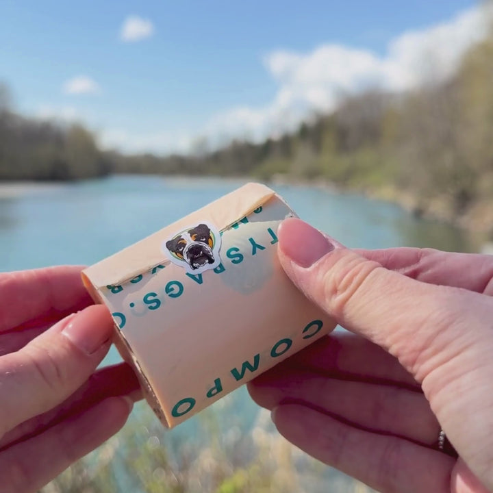 45 Bag Bulk Compostable Dog Poop Refill Rolls (9” x 13”) - 180 Bag Count + Free Dispenser